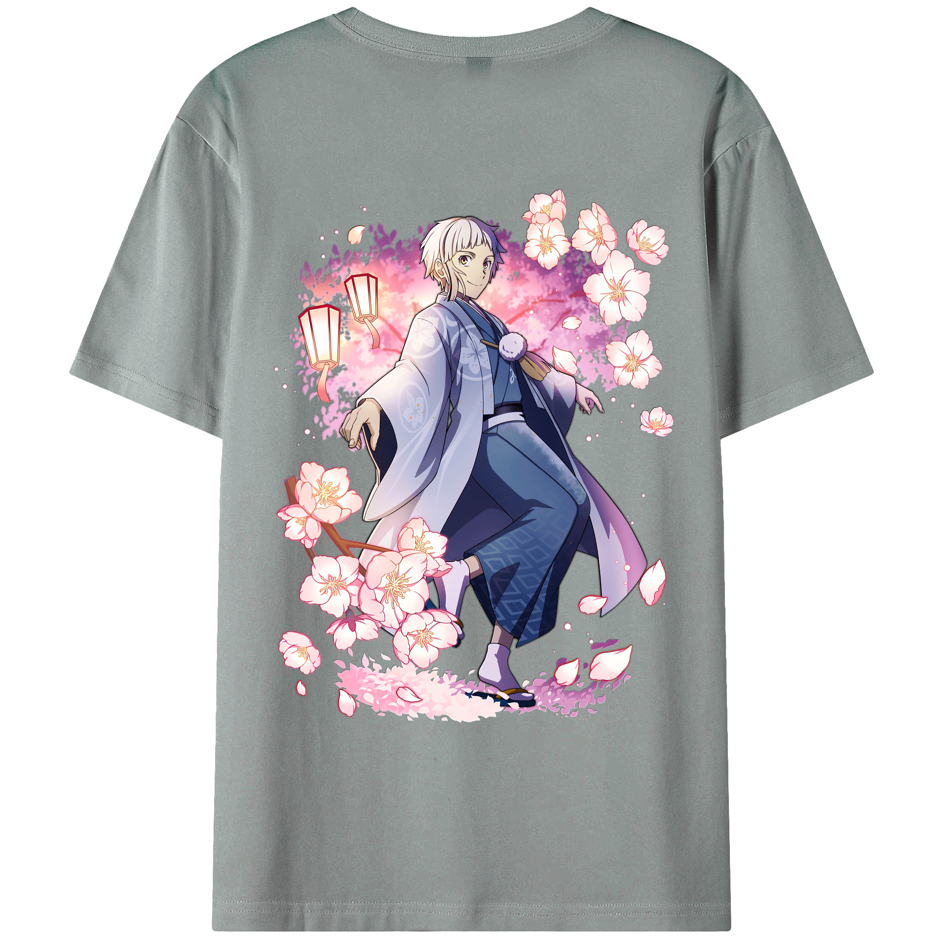 （画像用） 文豪ストレイドッグス Bungo Stray Dogs 綿100％ メンズ半袖Tシャツ（バックプリント） 通気性